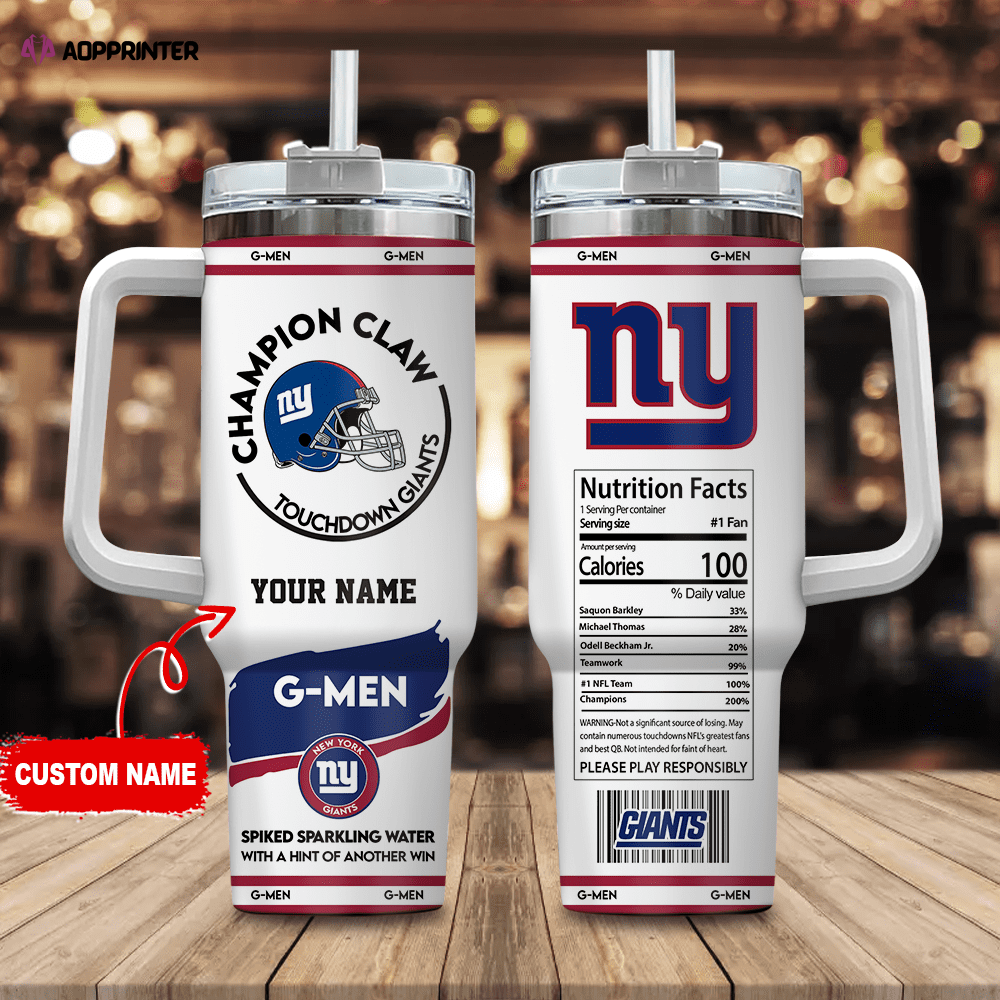 New York Giants Champion Claw NFL Personalized Stanley Tumbler 40Oz Gift for Fans New York Giants Champion Claw NFL Personalized Stanley Tumbler 40Oz Gift for Fans