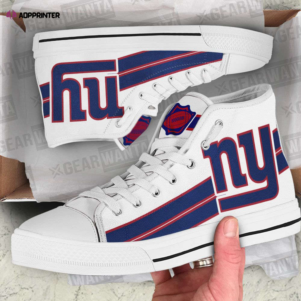 New York Giants High Top Shoes Custom For Fans New York Giants High Top Shoes Custom For Fans