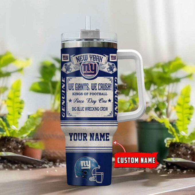 New York Giants NFL Vintage King Of Football Custom Name 40oz Stanley Tumbler Gift for Fans