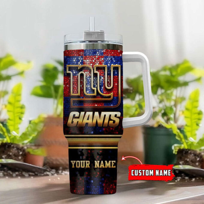 New York Giants Personalized NFL Glitter 40oz Stanley Tumbler Gift for Fans