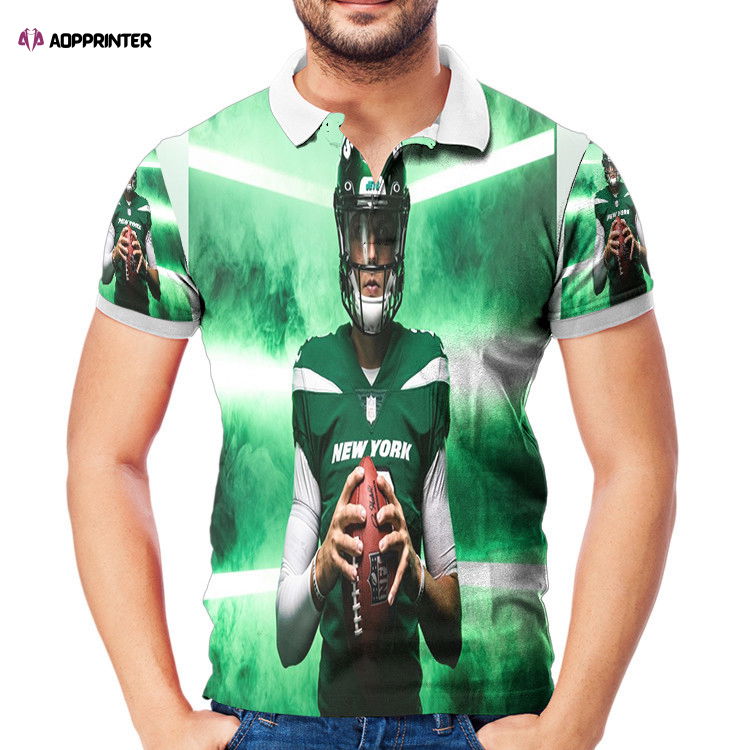 New York Jets 02 Zach Wilson v48 3D Gift for Fans Polo Shirt New York Jets 02 Zach Wilson v48 3D Gift for Fans Polo Shirt