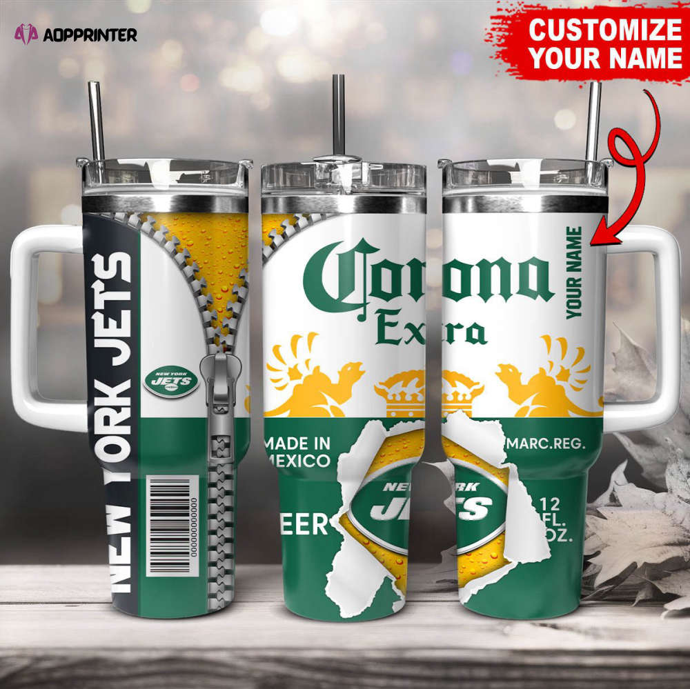 New York Jets NFL Corona Extra Personalized Stanley Tumbler 40Oz Gift for Fans New York Jets NFL Corona Extra Personalized Stanley Tumbler 40Oz Gift for Fans