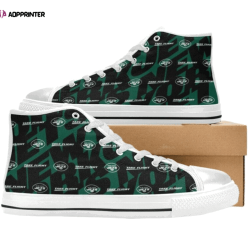 Cart 3 New York Jets NFL Football Custom Canvas High Top Shoes