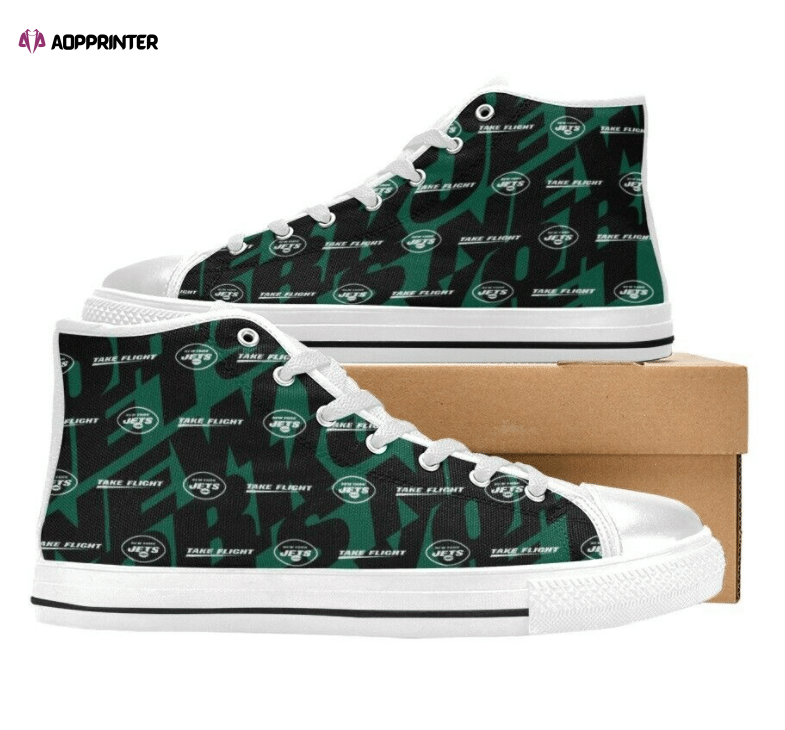 New York Jets NFL Football Custom Canvas High Top Shoes New York Jets NFL Football Custom Canvas High Top Shoes