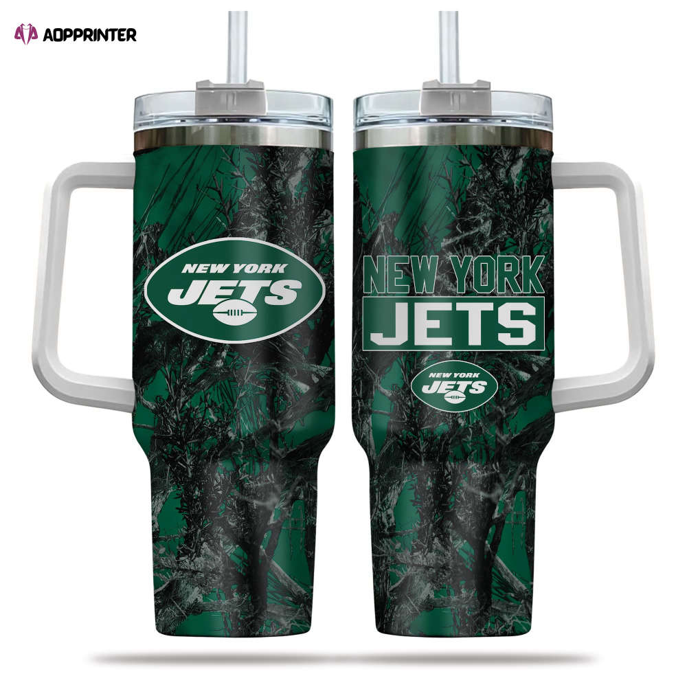 New York Jets NFL Hunting Personalized Stanley Tumbler 40oz Gift for Fans New York Jets NFL Hunting Personalized Stanley Tumbler 40oz Gift for Fans