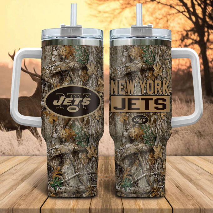 New York Jets NFL Hunting Tumbler Stanley Tumbler 40oz Gift for Fans