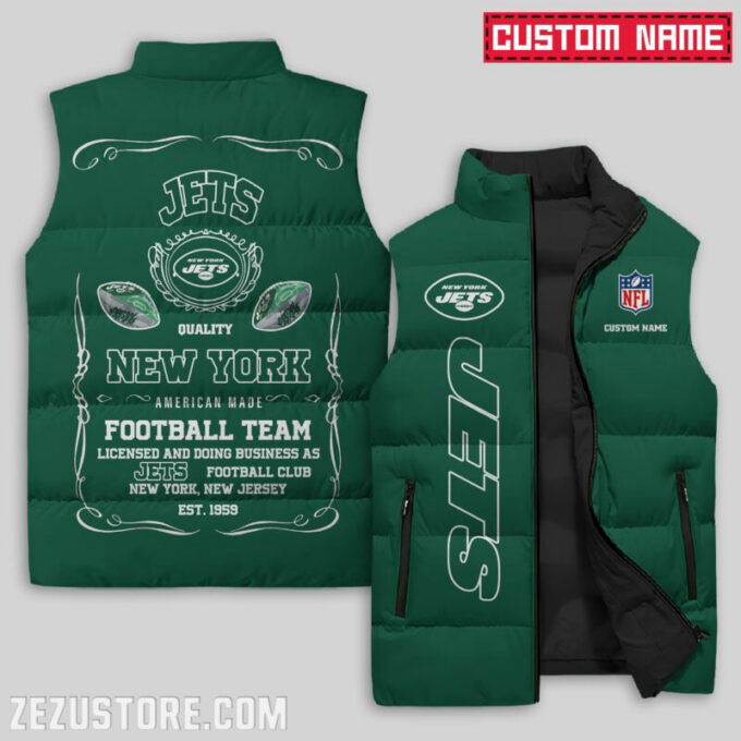 New York Jets NFL Sleeveless Puffer Jacket Custom For Fans Gifts