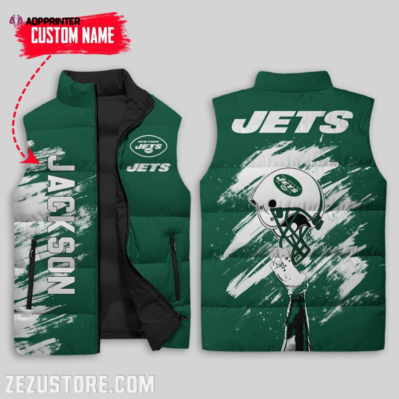 New York Jets NFL Sleeveless Puffer Jacket Custom For Fans Gifts New York Jets NFL Sleeveless Puffer Jacket Custom For Fans Gifts