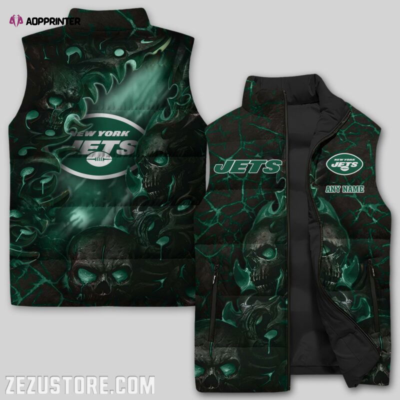 New York Jets NFL Sleeveless Puffer Jacket Custom For Fans Gifts New York Jets NFL Sleeveless Puffer Jacket Custom For Fans Gifts