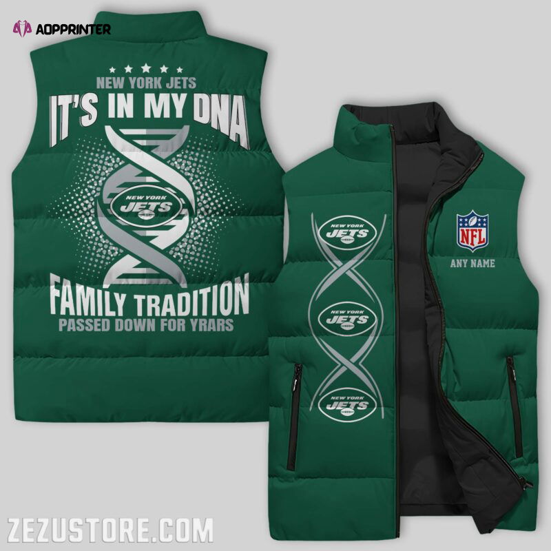 New York Jets NFL Sleeveless Puffer Jacket Custom For Fans Gifts New York Jets NFL Sleeveless Puffer Jacket Custom For Fans Gifts