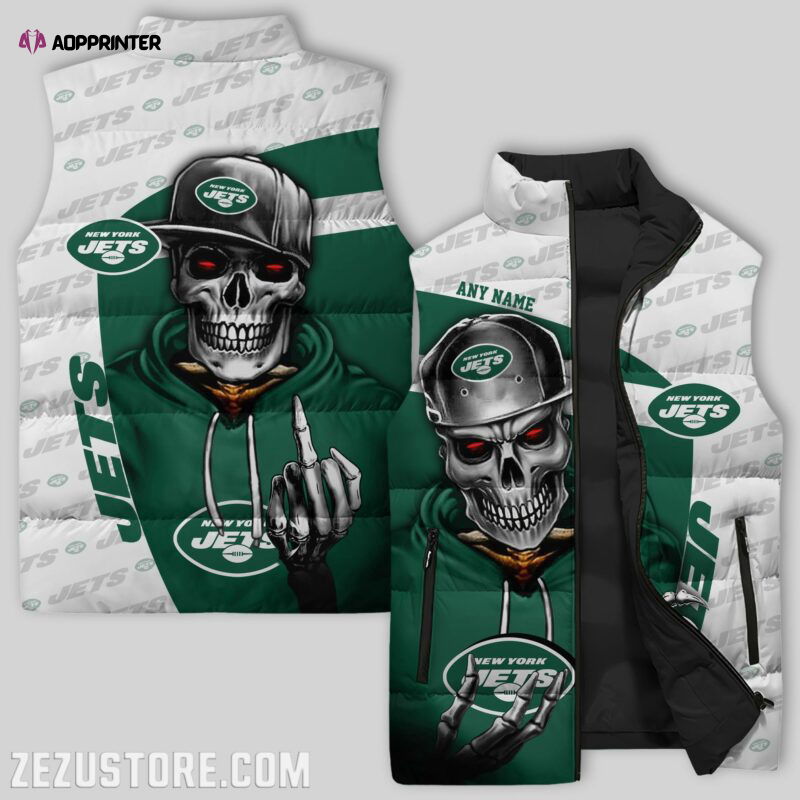 New York Jets Sleeveless Puffer Jacket Custom For Fans Gifts New York Jets Sleeveless Puffer Jacket Custom For Fans Gifts