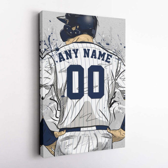 New York Yankees Jersey MLB Personalized Jersey Custom Name and Number Canvas Wall Art Home Decor Framed Poster Man Cave Gift