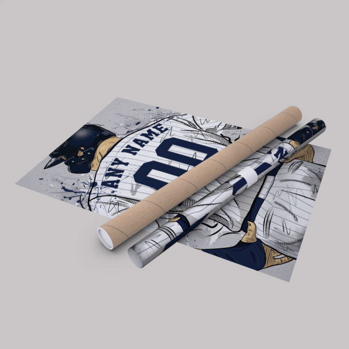 New York Yankees Jersey MLB Personalized Jersey Custom Name and Number Canvas Wall Art Home Decor Framed Poster Man Cave Gift
