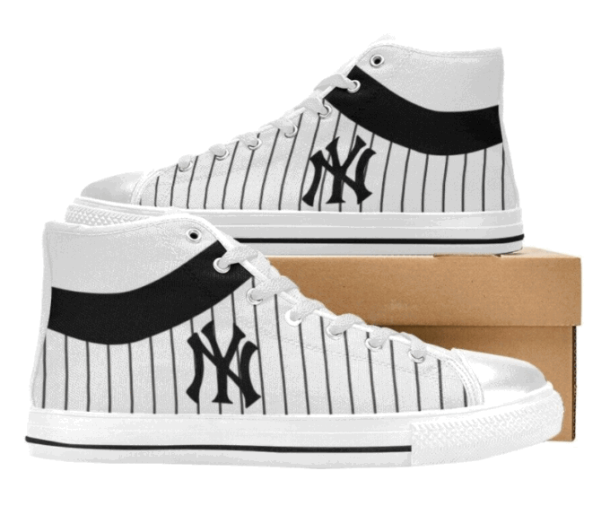 New York Yankees MLB Baseball Custom Canvas High Top Shoes