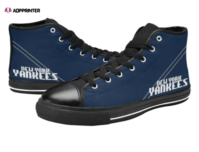 New York Yankees MLB Baseball Custom Canvas High Top Shoes