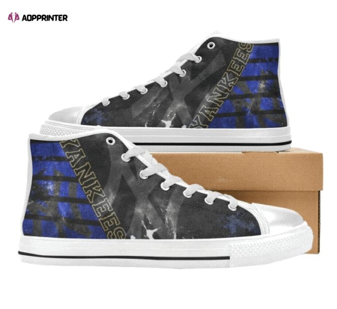 New York Yankees MLB Baseball Custom Canvas High Top Shoes