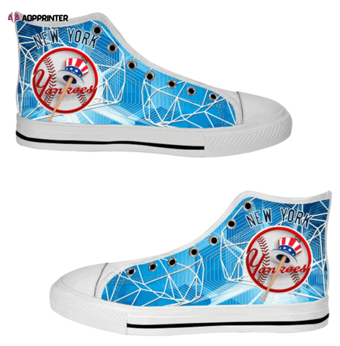New York Yankees MLB Baseball Custom Canvas High Top Shoes