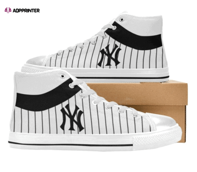 New York Yankees MLB Baseball Custom Canvas High Top Shoes