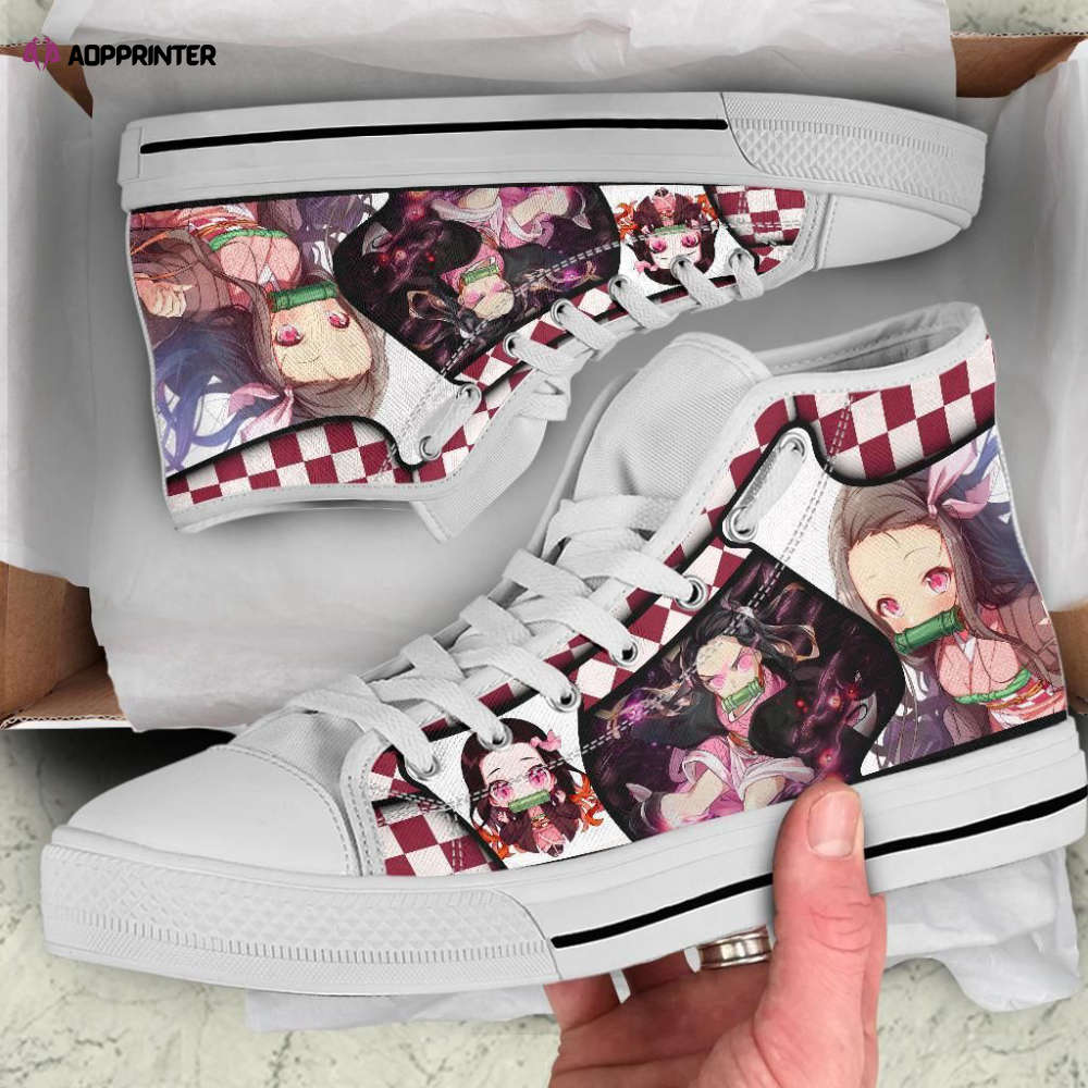 Nezuko High Top Shoes Custom For Fans Demon Slayer Anime Nezuko High Top Shoes Custom For Fans Demon Slayer Anime