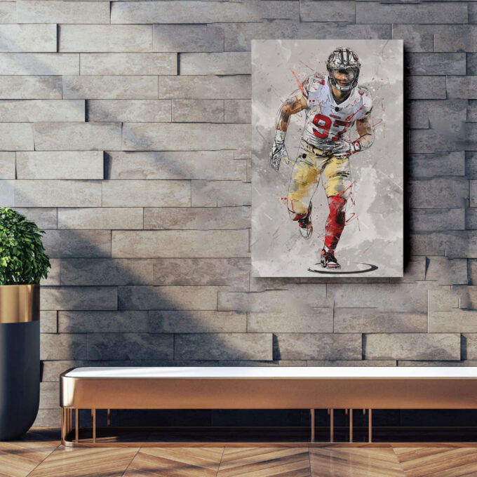 Nick Bosa Poster San Francisco 49ers NFL Canvas Wall Art Home Decor Framed Poster Man Cave Gift