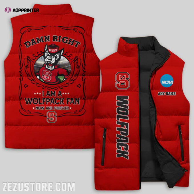 North Carolina State Wolfpack NCAA Sleeveless Puffer Jacket Custom For Fans Gifts