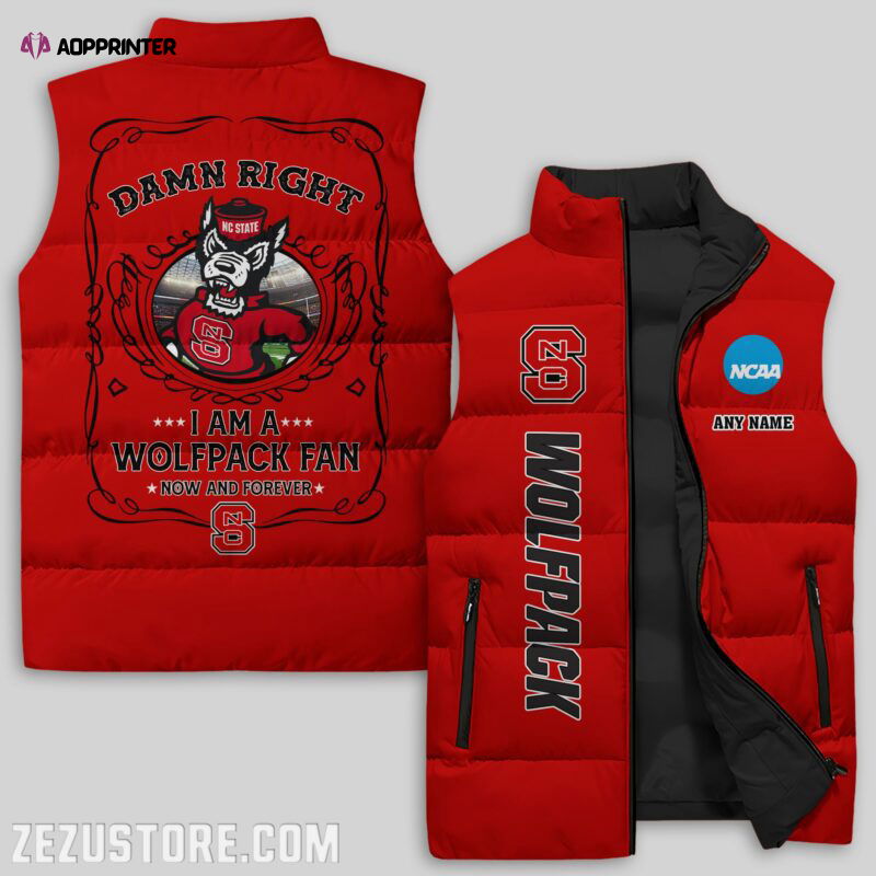 North Carolina State Wolfpack NCAA Sleeveless Puffer Jacket Custom For Fans Gifts North Carolina State Wolfpack NCAA Sleeveless Puffer Jacket Custom For Fans Gifts