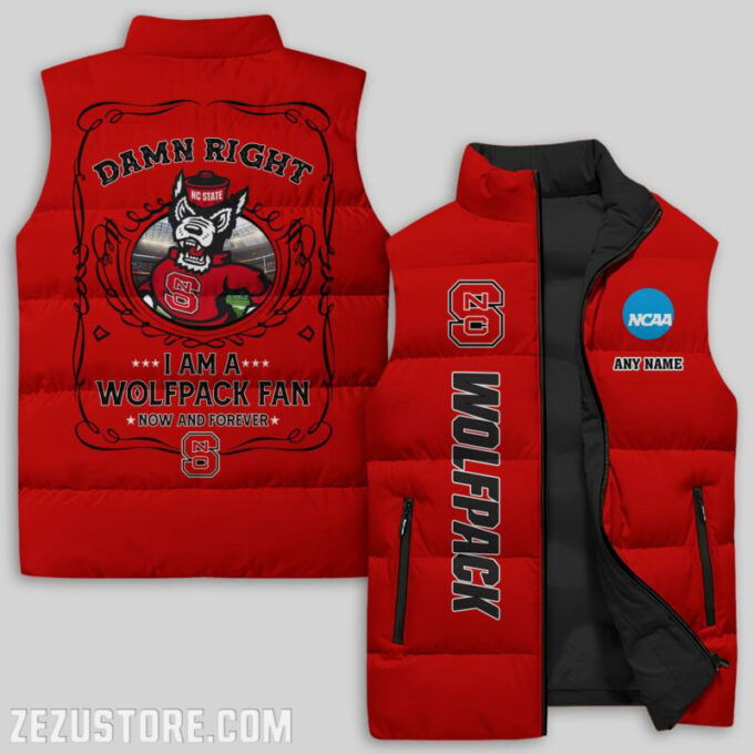 North Carolina State Wolfpack NCAA Sleeveless Puffer Jacket Custom For Fans Gifts