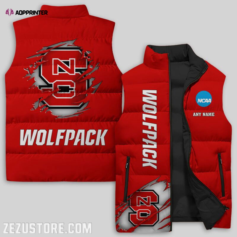 North Carolina State Wolfpack NCAA Sleeveless Puffer Jacket Custom For Fans Gifts North Carolina State Wolfpack NCAA Sleeveless Puffer Jacket Custom For Fans Gifts
