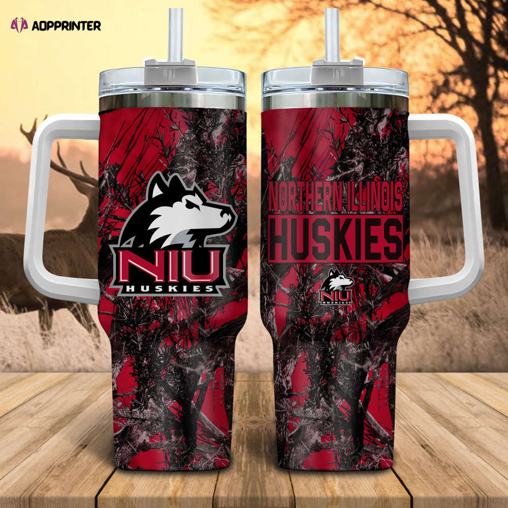 Northern Illinois Huskies NCAA Hunting Personalized Stanley Tumbler 40oz Gift for Fans Northern Illinois Huskies NCAA Hunting Personalized Stanley Tumbler 40oz Gift for Fans
