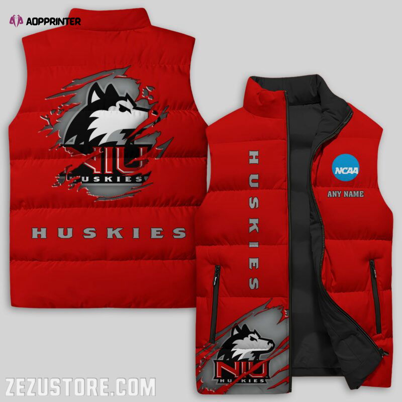 Northern Illinois Huskies NCAA Sleeveless Puffer Jacket Custom For Fans Gifts Northern Illinois Huskies NCAA Sleeveless Puffer Jacket Custom For Fans Gifts