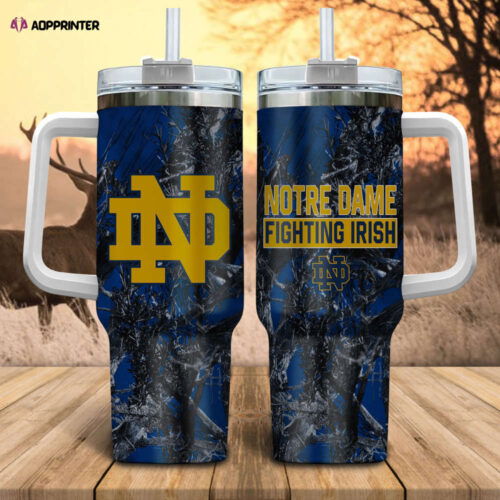 Cart 4 Notre Dame Fighting Irish NCAA Hunting Personalized Stanley Tumbler 40oz Gift for Fans