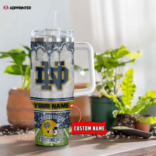 Cart 1 Notre Dame Fighting Irish NCAA Personalized Stanley Tumbler 40oz Gift for Fans
