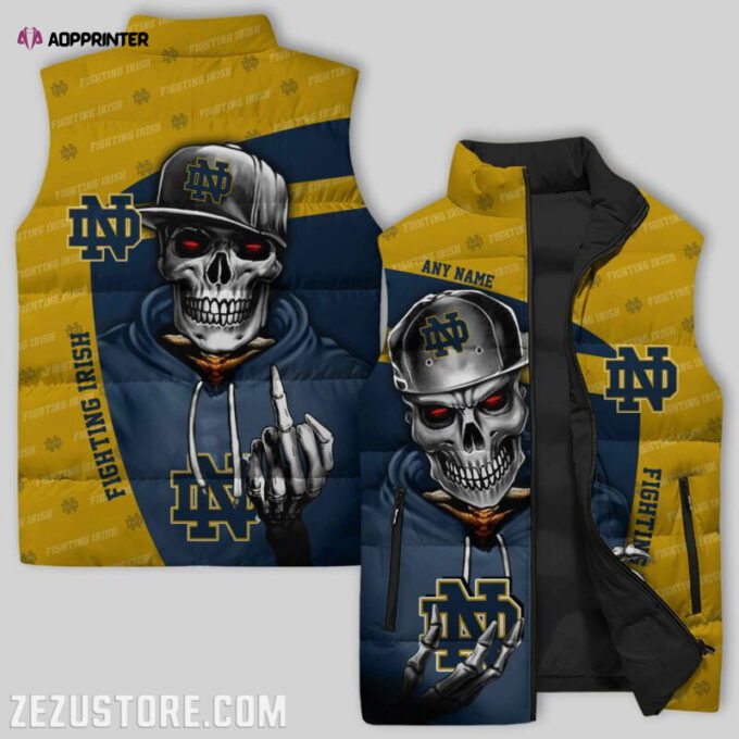 Notre Dame Fighting Irish NCAA Sleeveless Puffer Jacket Custom For Fans Gifts