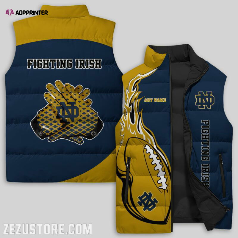 Notre Dame Fighting Irish NCAA Sleeveless Puffer Jacket Custom For Fans Gifts Notre Dame Fighting Irish NCAA Sleeveless Puffer Jacket Custom For Fans Gifts