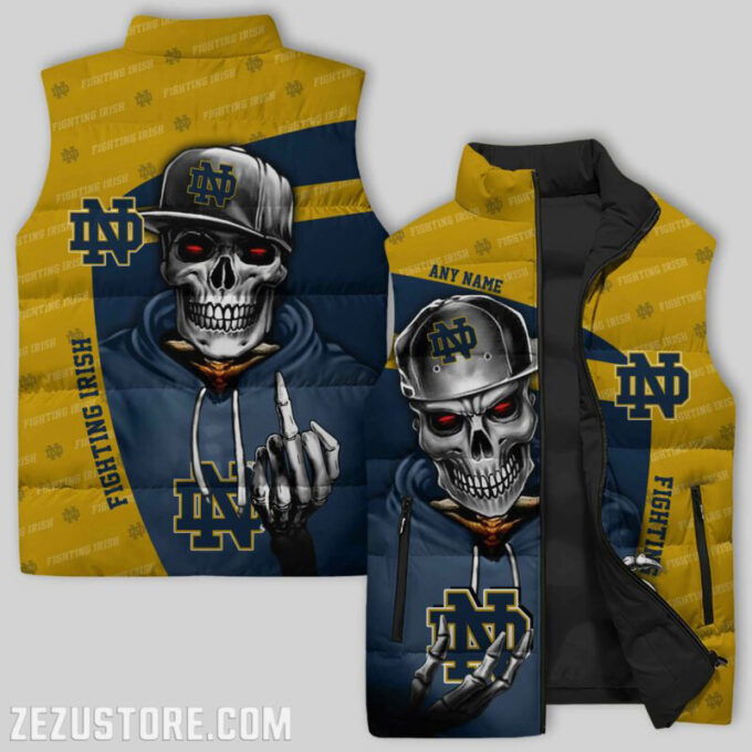 Notre Dame Fighting Irish NCAA Sleeveless Puffer Jacket Custom For Fans Gifts