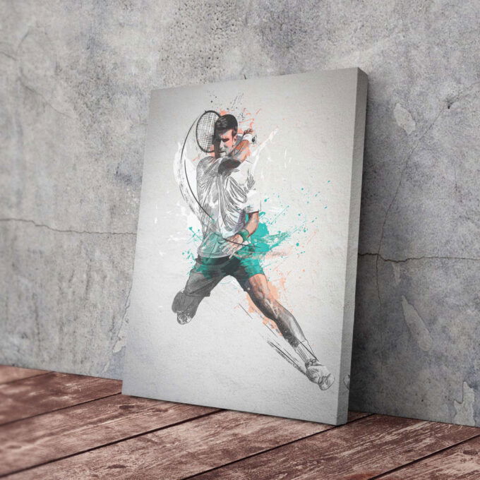 Novak Djokovic Poster Tennis Framed Wall Art Home Decor Hand Made Canvas Print Artwork