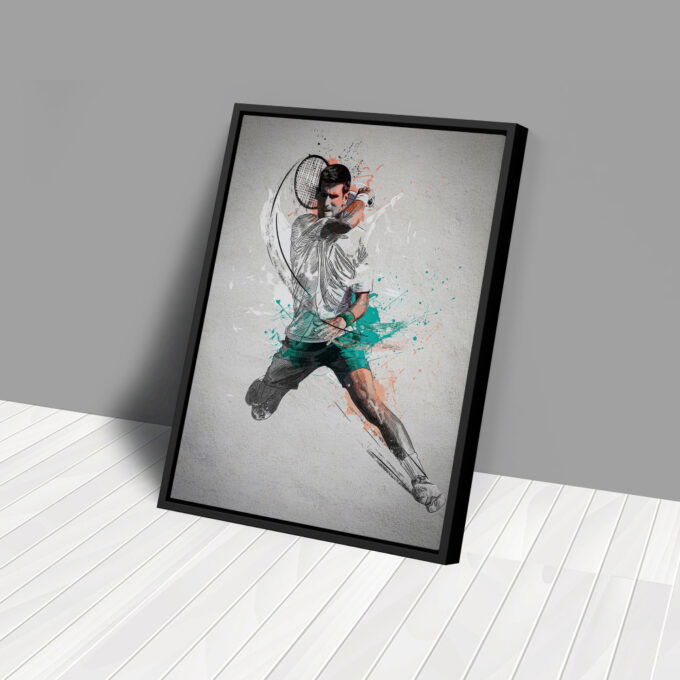Novak Djokovic Poster Tennis Framed Wall Art Home Decor Hand Made Canvas Print Artwork