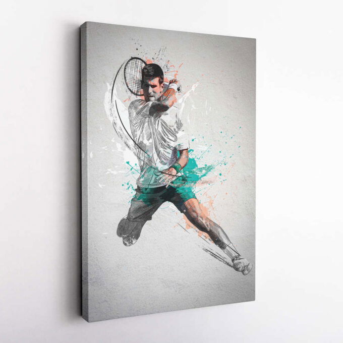 Novak Djokovic Poster Tennis Framed Wall Art Home Decor Hand Made Canvas Print Artwork