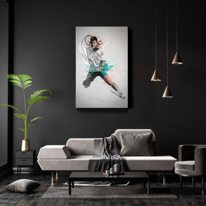 Novak Djokovic Poster Tennis Framed Wall Art Home Decor Hand Made Canvas Print Artwork