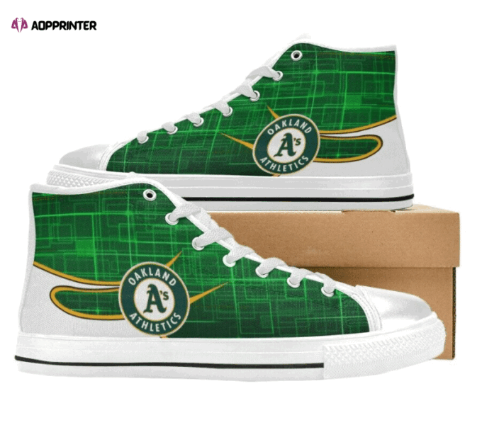 Oakland Athletics MLB Baseball Custom Canvas High Top Shoes