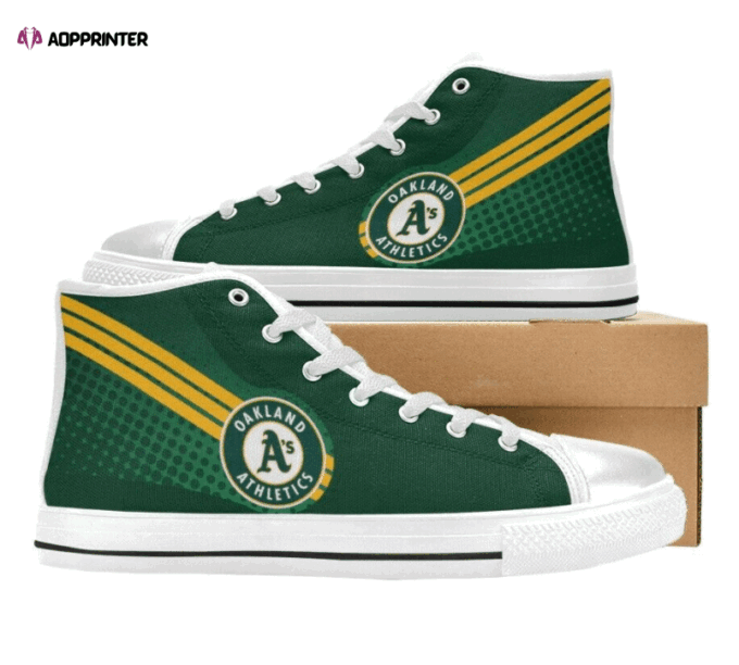 Oakland Athletics MLB Baseball Custom Canvas High Top Shoes