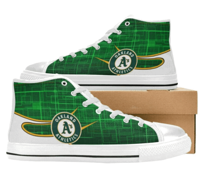 Oakland Athletics MLB Baseball Custom Canvas High Top Shoes