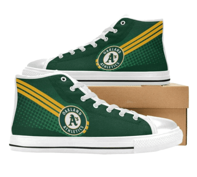 Oakland Athletics MLB Baseball Custom Canvas High Top Shoes