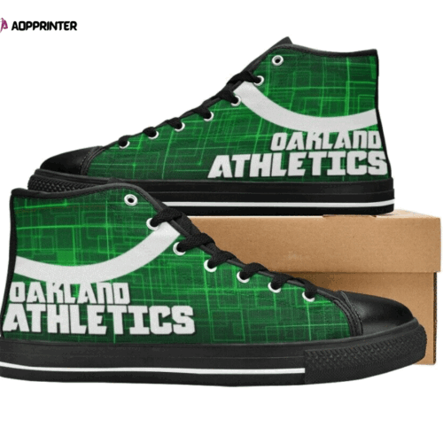 Cart 2 Oakland Athletics MLB Baseball Custom Canvas High Top Shoes