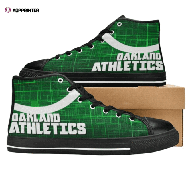 Oakland Athletics MLB Baseball Custom Canvas High Top Shoes