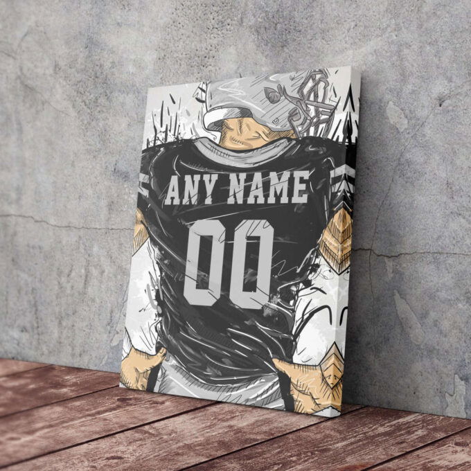 Oakland Raiders Jersey Personalized Jersey NFL Custom Name and Number Canvas Wall Art Home Decor Framed Poster Man Cave Gift