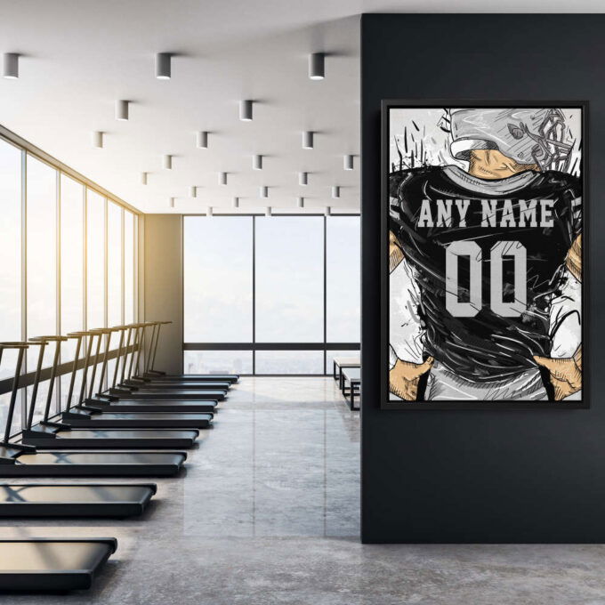 Oakland Raiders Jersey Personalized Jersey NFL Custom Name and Number Canvas Wall Art Home Decor Framed Poster Man Cave Gift