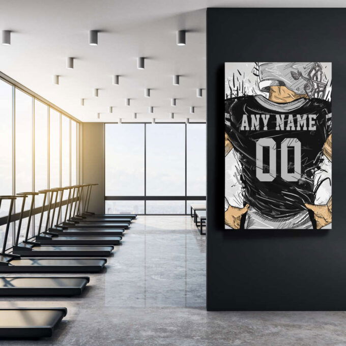 Oakland Raiders Jersey Personalized Jersey NFL Custom Name and Number Canvas Wall Art Home Decor Framed Poster Man Cave Gift