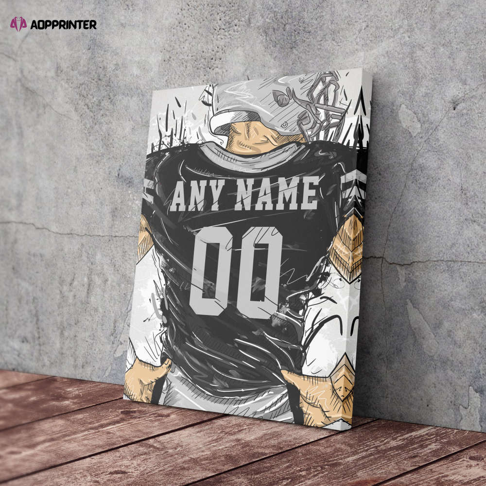 Oakland Raiders Jersey Personalized Jersey NFL Custom Name and Number Canvas Wall Art Home Decor Man Cave Gift Oakland Raiders Jersey Personalized Jersey NFL Custom Name and Number Canvas Wall Art Home Decor Man Cave Gift