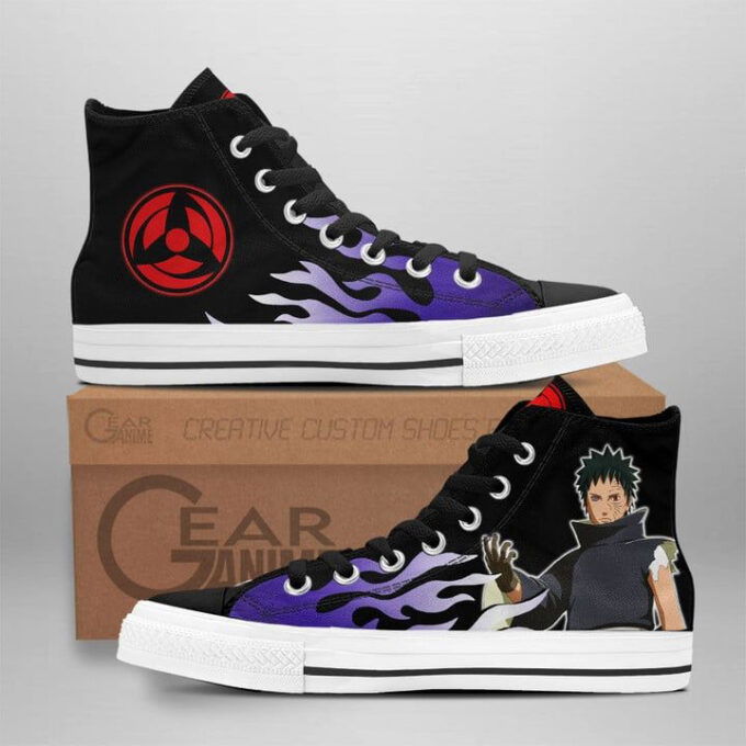 Obito Uchiha Flame Style High Top Shoes Custom Naruto Anime For Fans